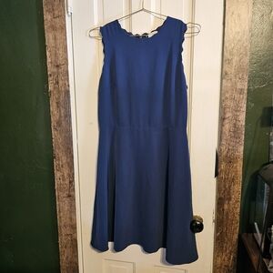 H&M Navy Scallop Trim A-Line Dress